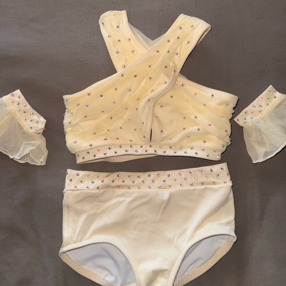 Cream lyrical Costume with Rhinestones 9-10